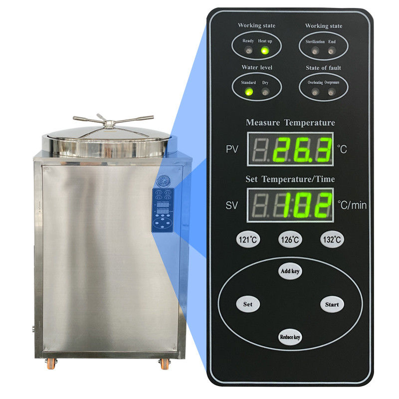 Hoge druk 200 liter verticale autoklaafstoomsterilisator met werkdruk van 0,22 MPa