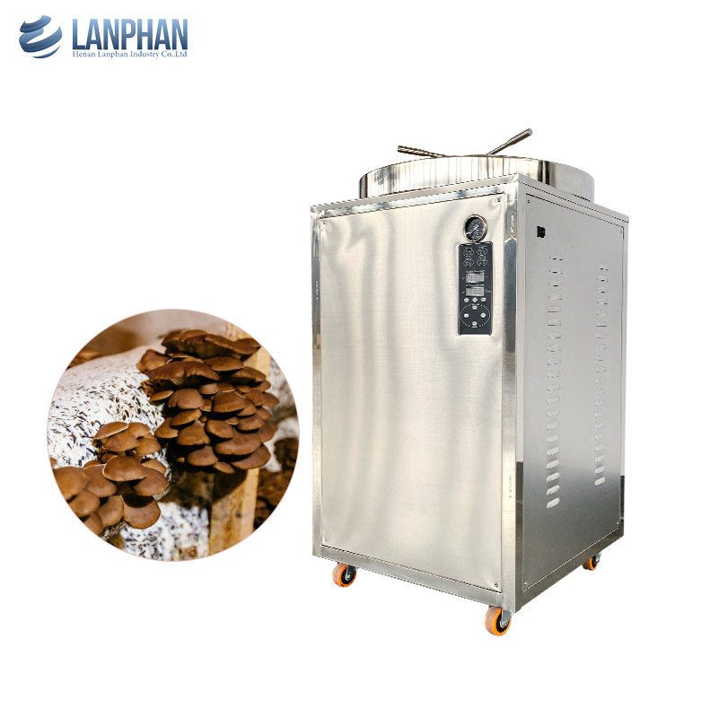 230L Verticale Sterilisator 8KW Stoom Verticale Autoclaaf Met Handwiel Voor Champignonsubstraat