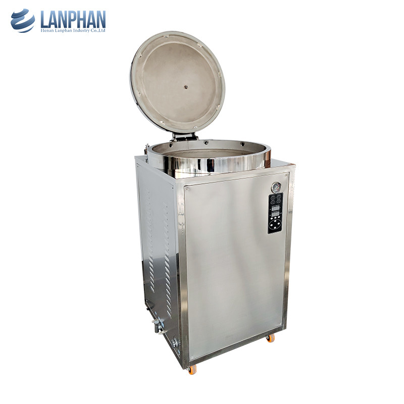 230L Verticale Sterilisator 8KW Stoom Verticale Autoclaaf Met Handwiel Voor Champignonsubstraat