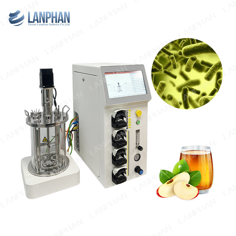 2l 5l 10l Automatische spirulina gistcultuur Glasfermentator Bioreactor voor celcultuur