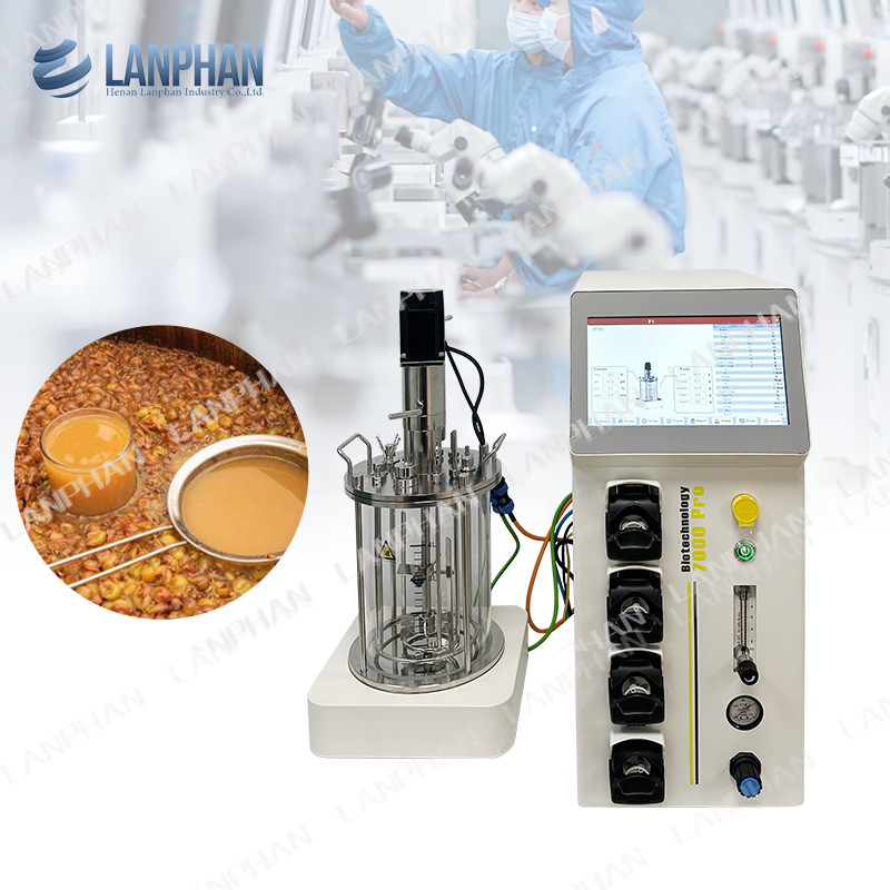 2l 5l 10l Automatische spirulina gistcultuur Glasfermentator Bioreactor voor celcultuur