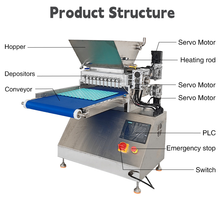 60-100kg/h 25L Hopper with Heat Preservation Performance Gummy Candy Depositing Machine