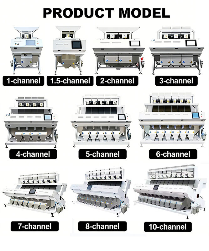 Kleursoortend apparaat met een enkele schommel voor maaiworm Sorteren van rijst Optische sorteren van rijst Sorteren van rijst