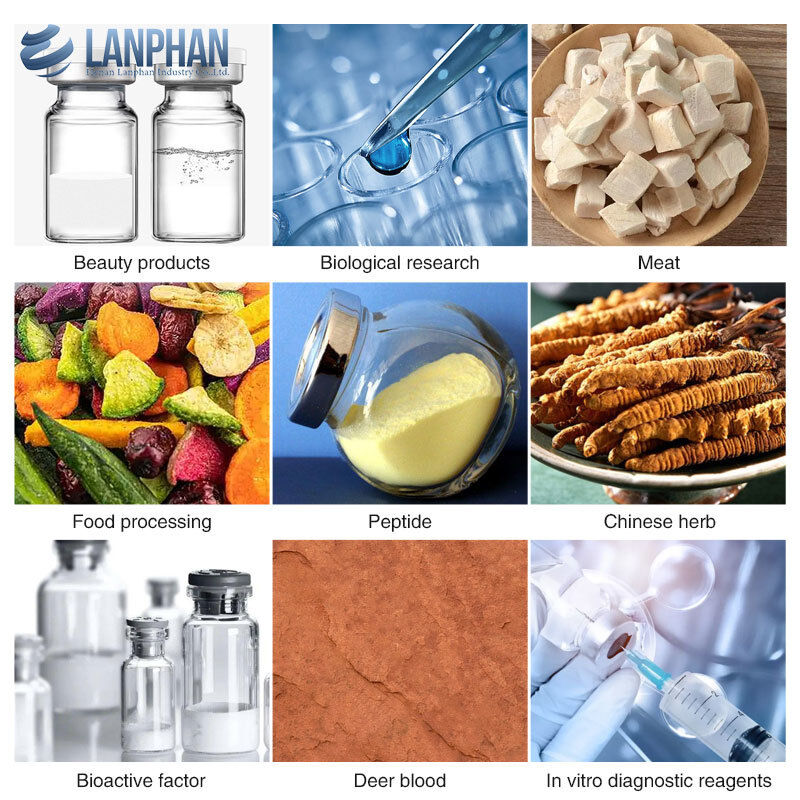 8kg/Batch Industriële Laboratorium Vriezerdroger Lyofilisator voor Microbiële Producten