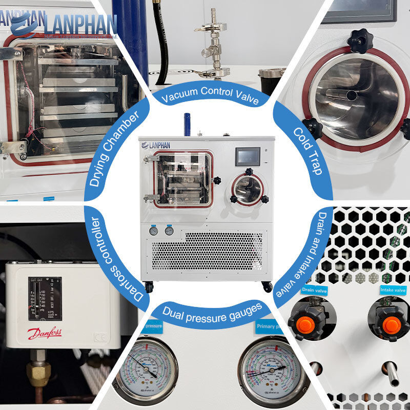 8kg/Batch Industriële Laboratorium Vriezerdroger Lyofilisator voor Microbiële Producten