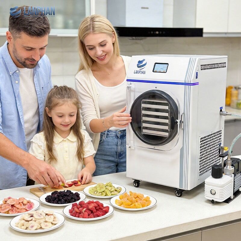 5-bak Kleine grootte roestvrijstalen vriesdroger met oliepomp voor snoep