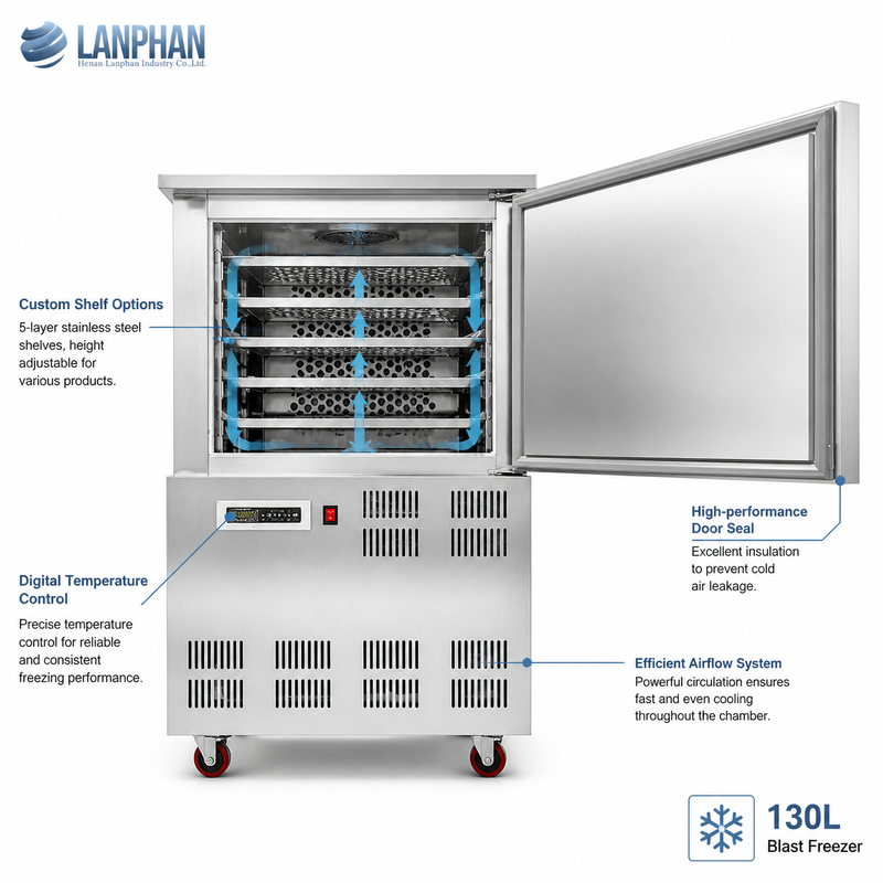 Commercial -45°C Deep Flash Freezer Industrial Quick Blast Freezer for Seafood & Meat